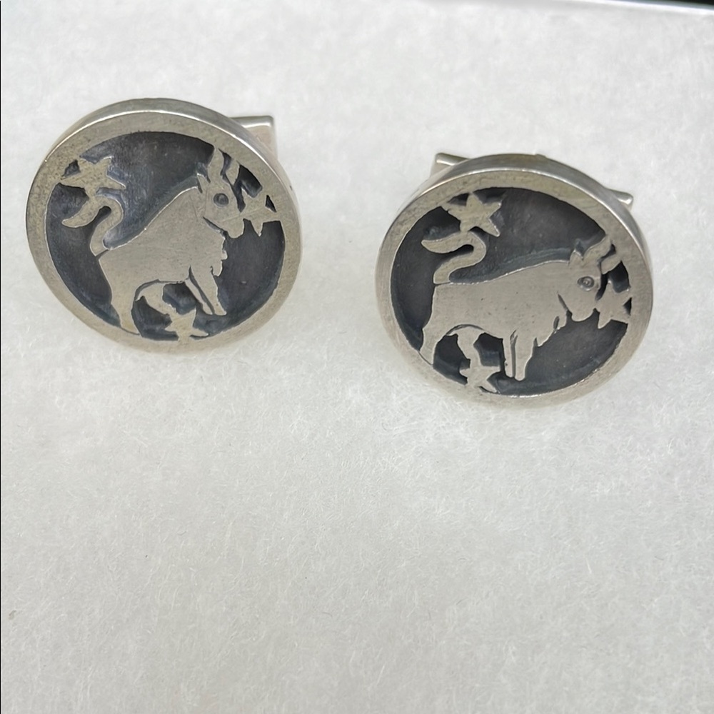 Vintage handmade 1950’s Rotter Sterling Silver Zodiac Cufflinks